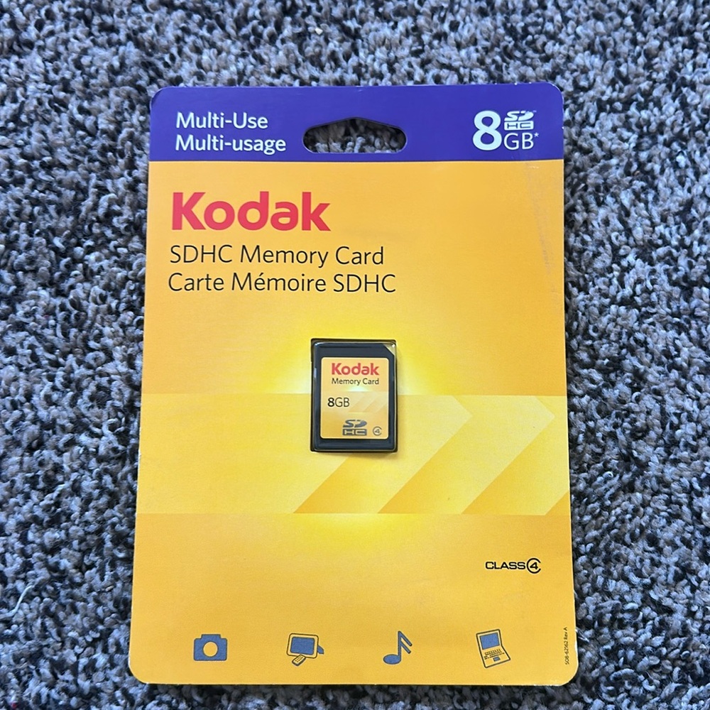 Kodak 8gb Secure Digital SDHC memory card storage 8 gb Class 4 New, sealed